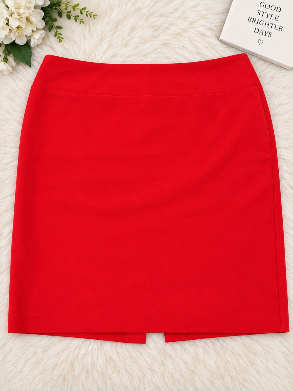 Ellen Tracy Bright Red Mini Pencil Skirt